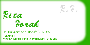 rita horak business card